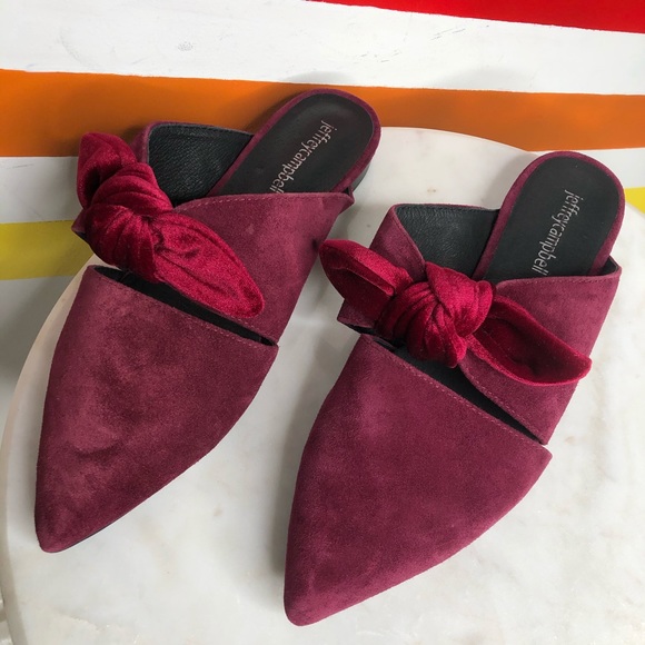 Jeffrey Campbell Shoes - NEW Jeffrey Campbell maroon bow mules